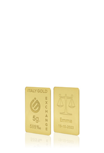 Lingot Or signe du zodiaque Balance 14 ct de 5 g.  - Idée cadeau Signes du Zodiaque - IGE Gold